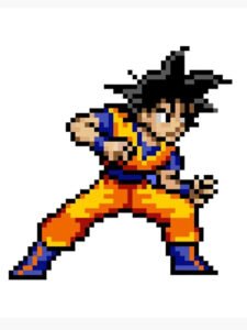 goku pixel art facil