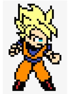 goku pixel art facil