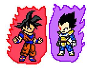 goku pixel art facil