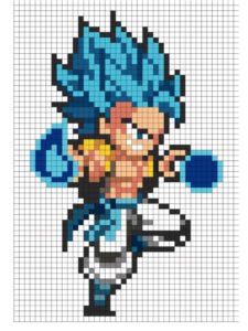 goku ssj blue pixel art