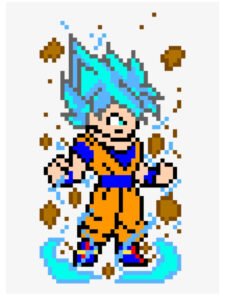 goku ssj blue pixel art