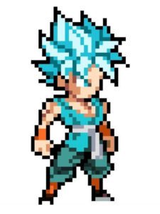 goku ssj blue pixel art