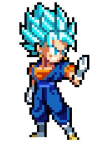 goku ssj blue pixel art