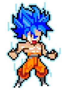 goku ssj blue pixel art