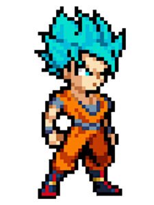 goku ssj blue pixel art