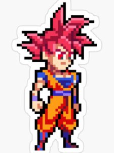 goku ssj god pixel art