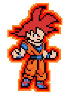 goku ssj god pixel art