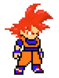 goku ssj god pixel art