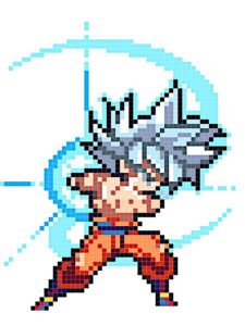 goku ultra instinto pixel art