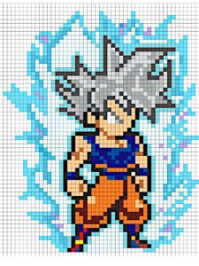 goku ultra instinto pixel art